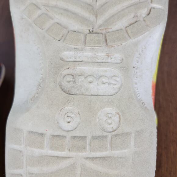 Crocs Mens Sandals 6M/8W Muticolor Tie Dye Classic Graphic Unisex Slingback - Picture 3 of 13